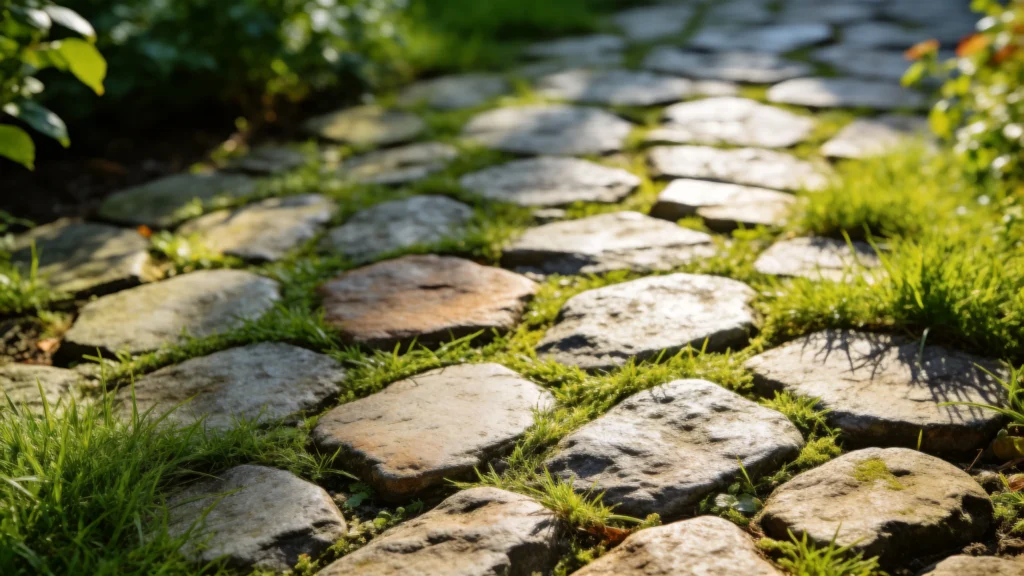 Pavés joints gazon : créer une allée drainante et végétale